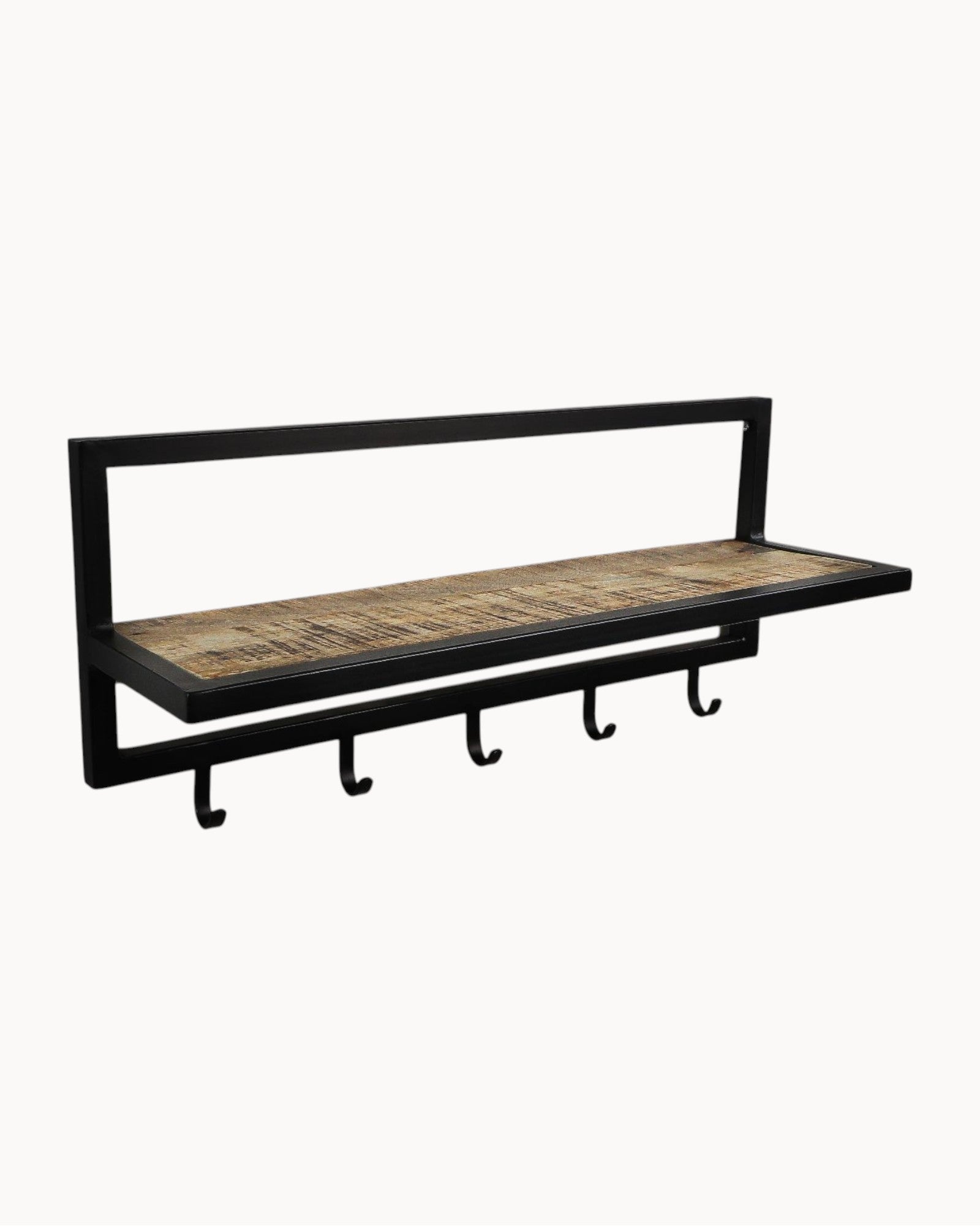 Hom & Ember - Wall Coat Rack with Shelf 5 Hooks - Hom & Ember