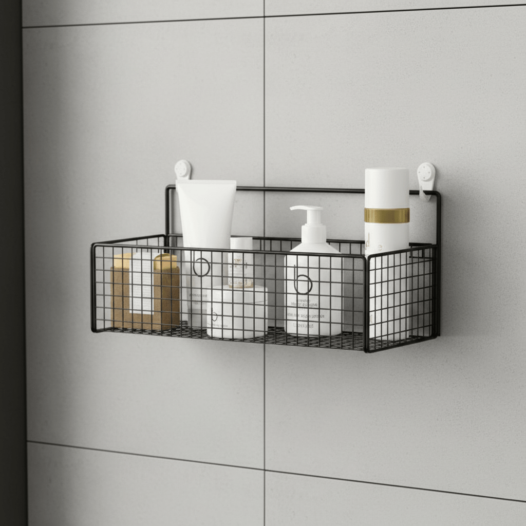Hom & Ember – Wall - Mounted Bathroom Shelf No - Drill Metal Storage Solution - Hom & Ember