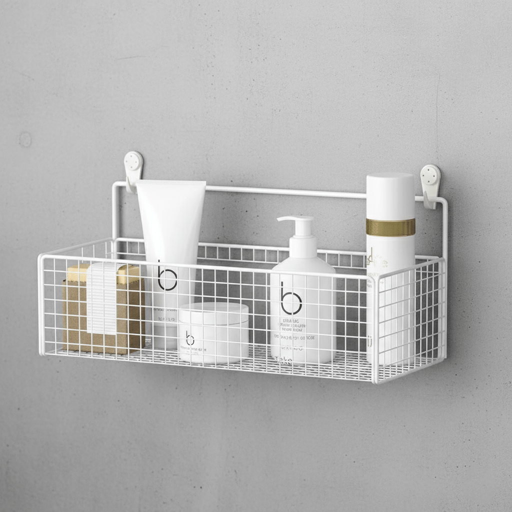 Hom & Ember – Wall - Mounted Bathroom Shelf No - Drill Metal Storage Solution - Hom & Ember