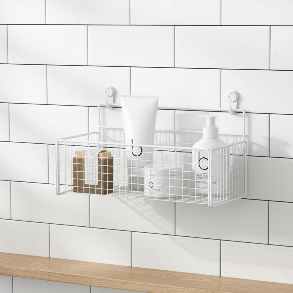 Hom & Ember – Wall - Mounted Bathroom Shelf No - Drill Metal Storage Solution - Hom & Ember