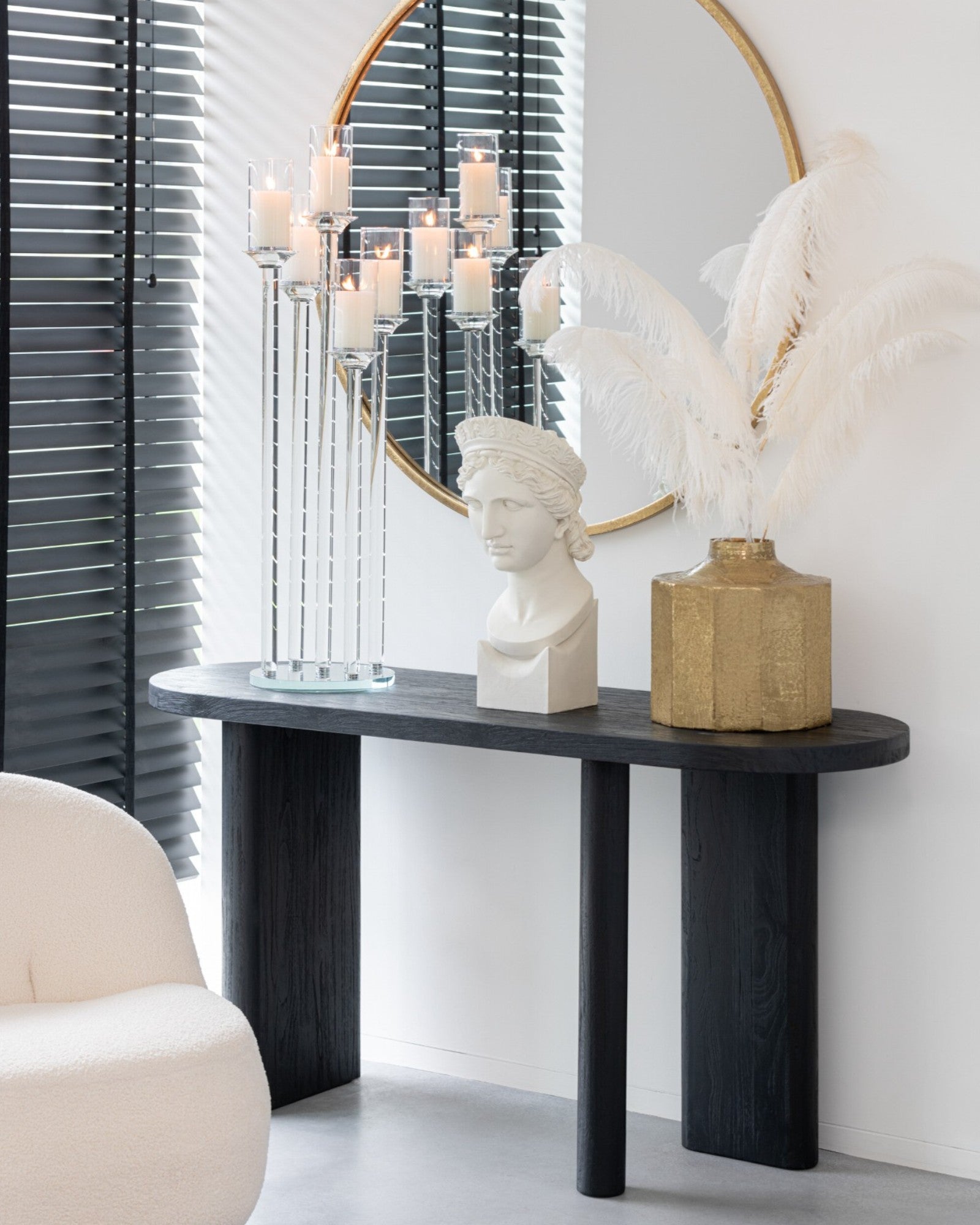 Hom & Ember - Wooden Table Teak Look Black - Hom & Ember